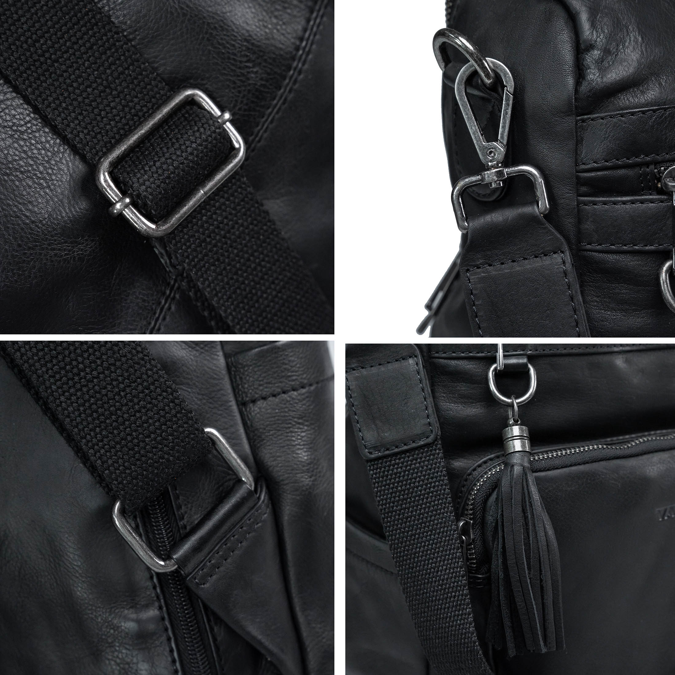 Black Leather Backpack – Bag Valmio