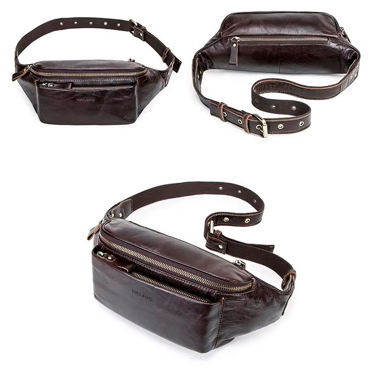Valmio Rolls Men's Leather Belt Bag