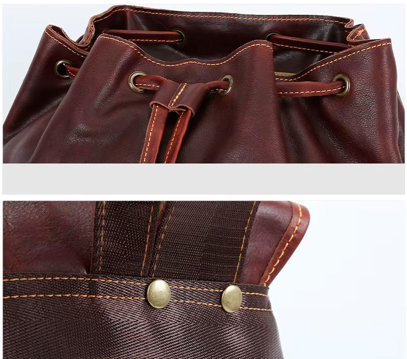 Valmio Norden Leather Backpack - Brown