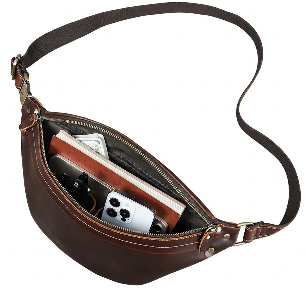 Men's Leather Belt Bag Crost