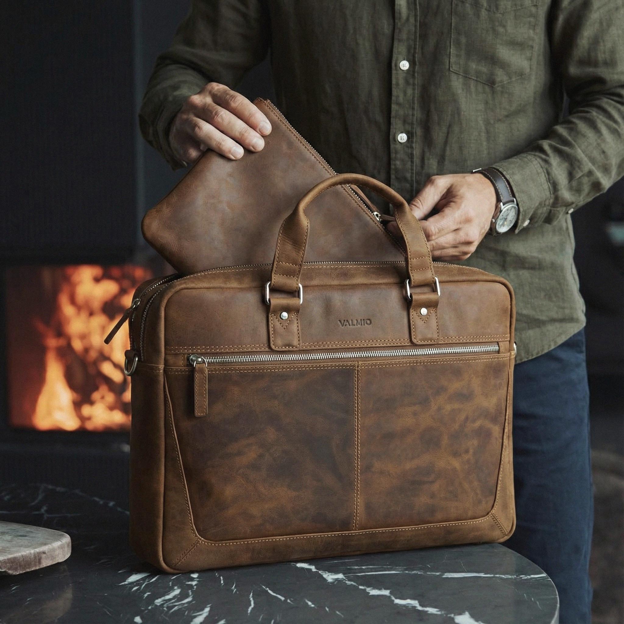 Große Herren Valmio Cargo Vintage Laptop-Tasche