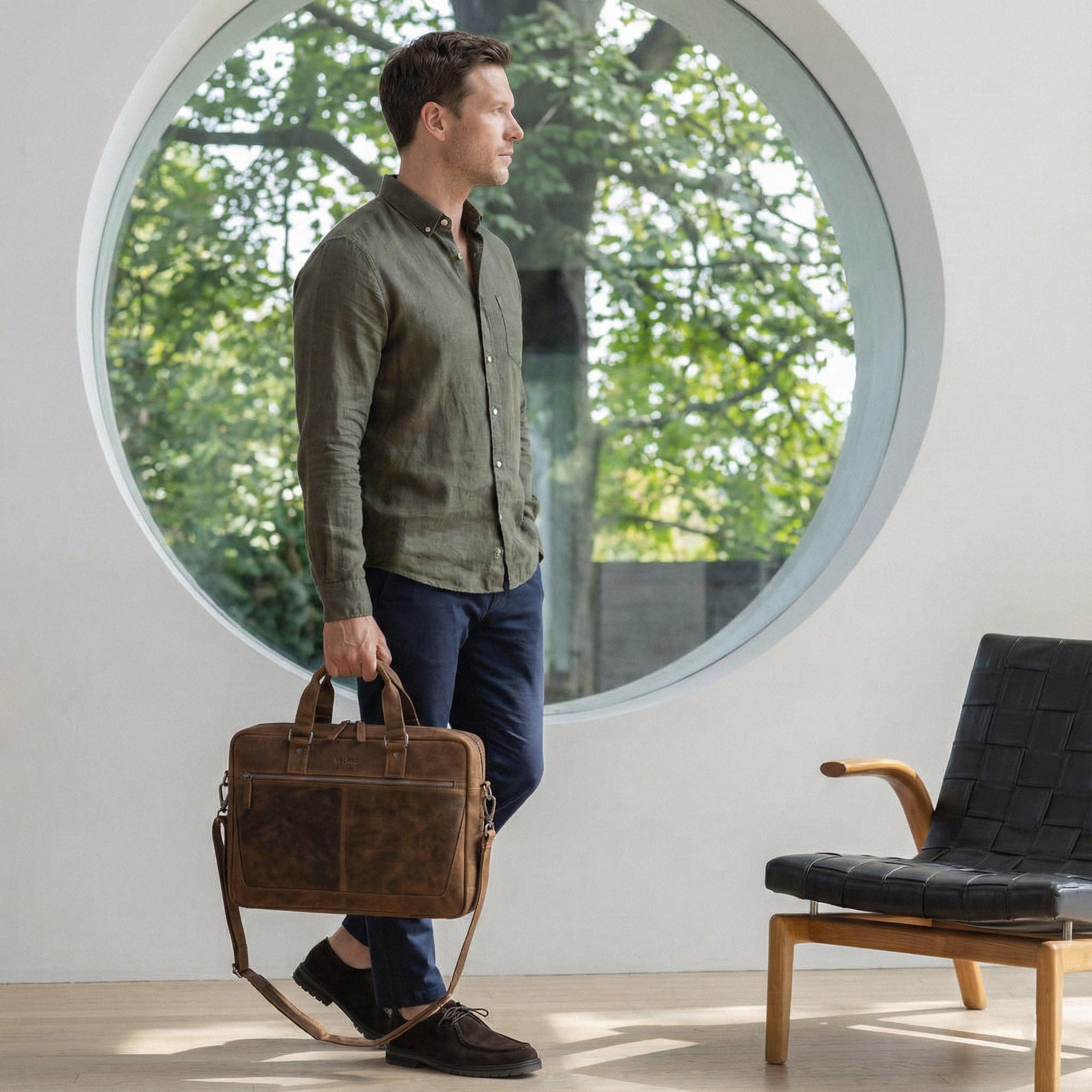 Große Herren Valmio Cargo Vintage Laptop-Tasche