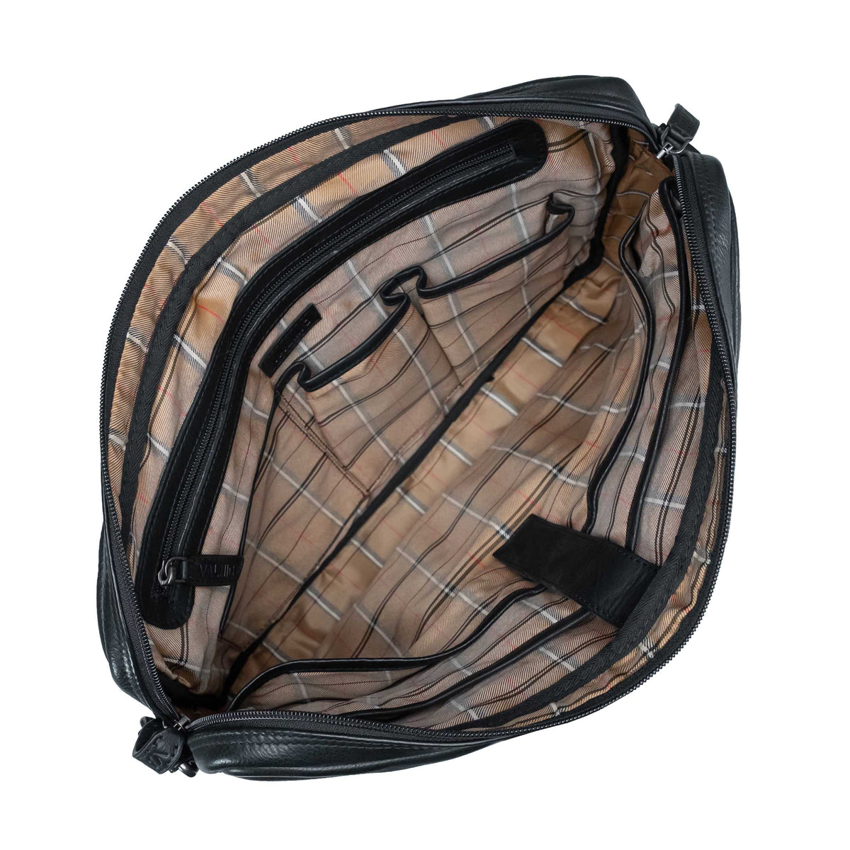 Valmio Neris Leather Laptop Bag - Black