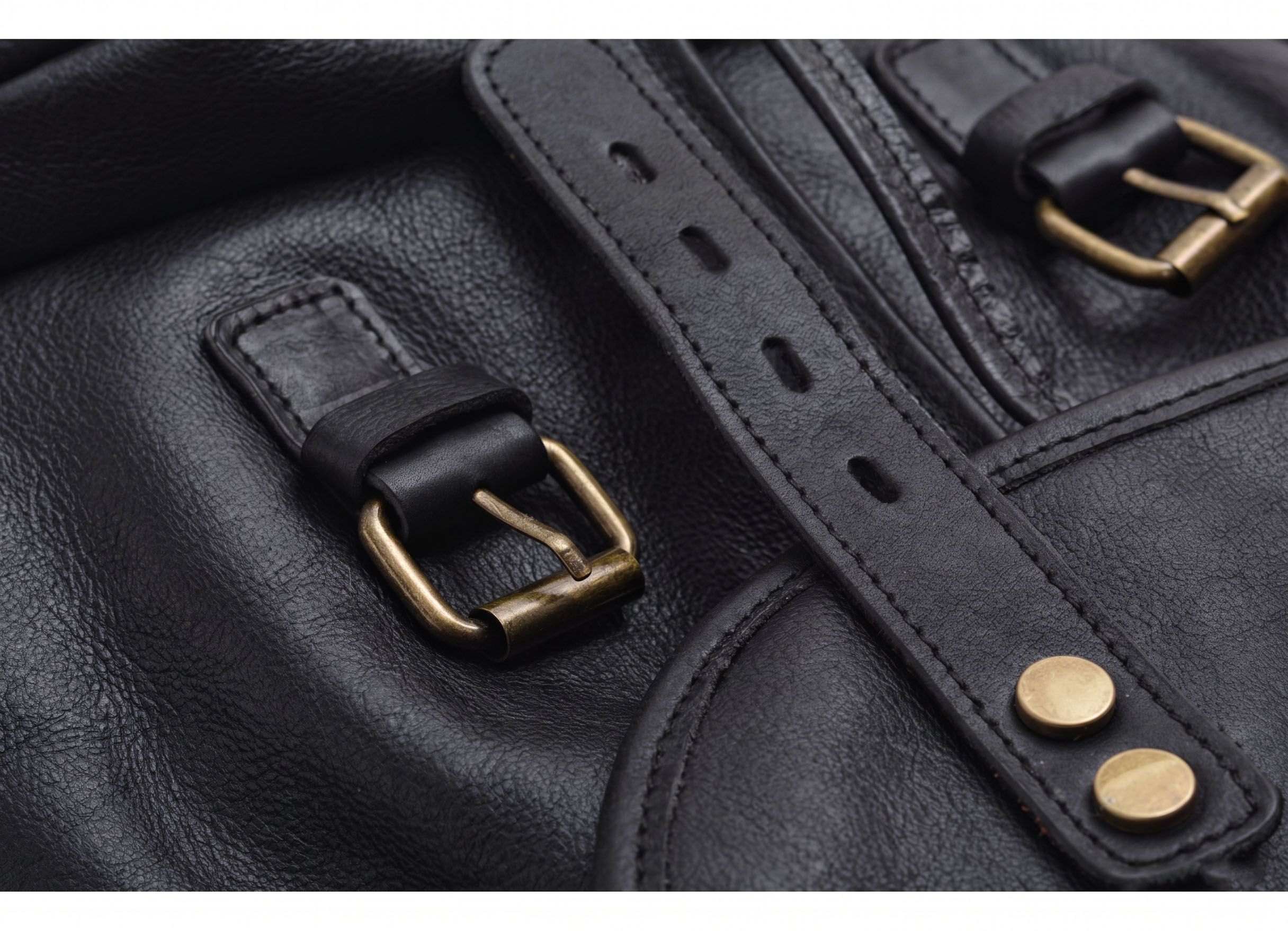 Valmio Norden Leder-Rucksack – schwarz