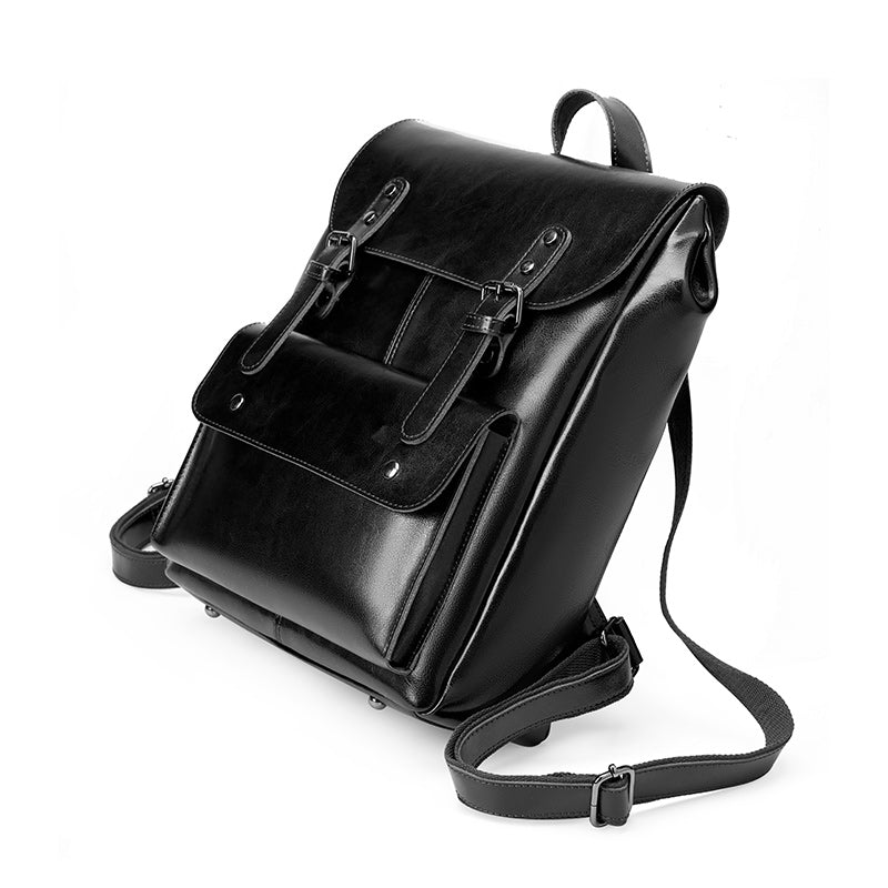 Valmio Nelora Leder-Damenrucksack - Schwarz