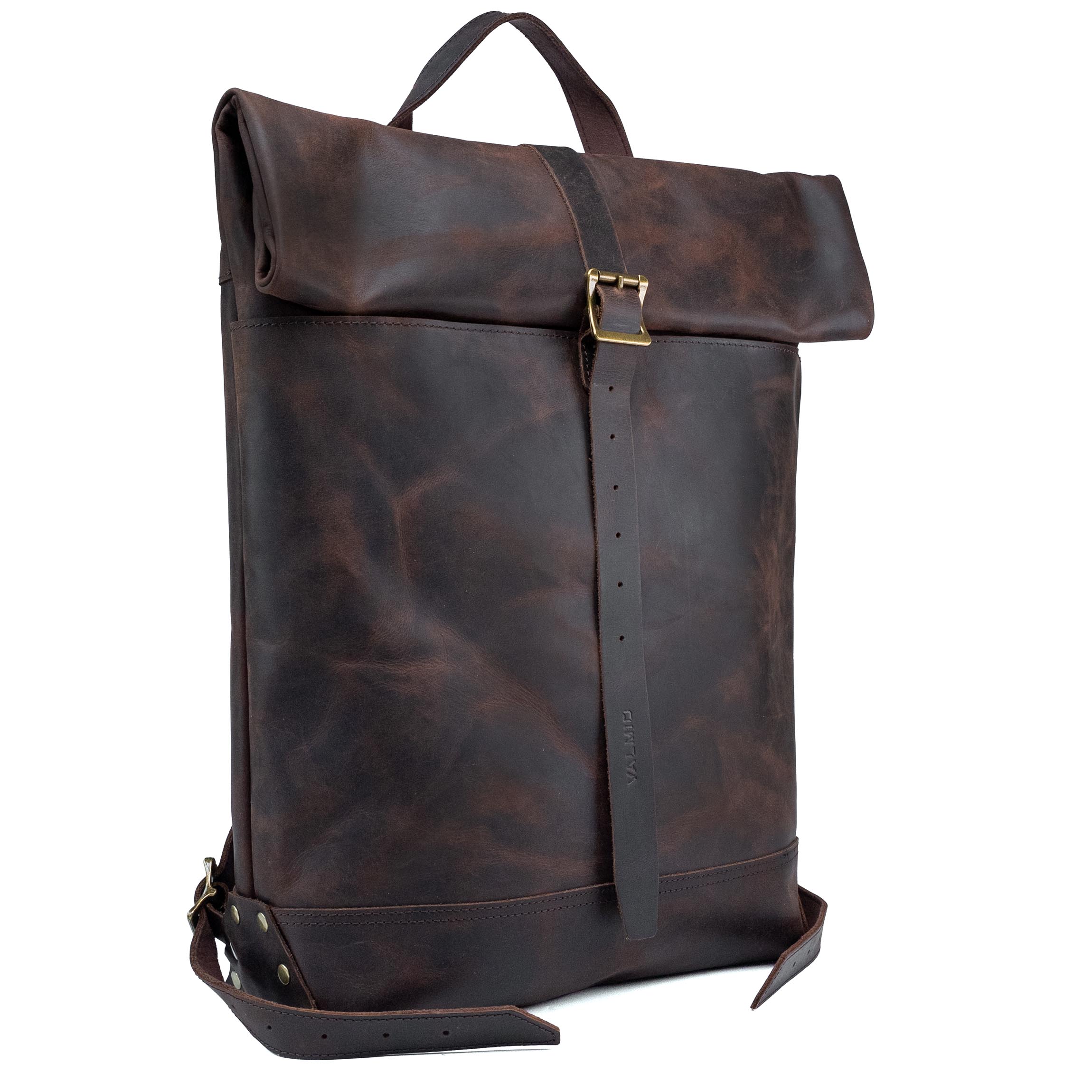Valmio Astorsen Roll-Top Leder-Rucksack – CRB Braun