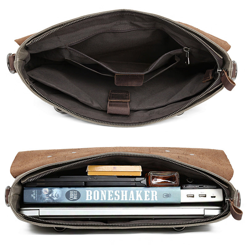 Men's Leather Briefcase Valmio Weston – green