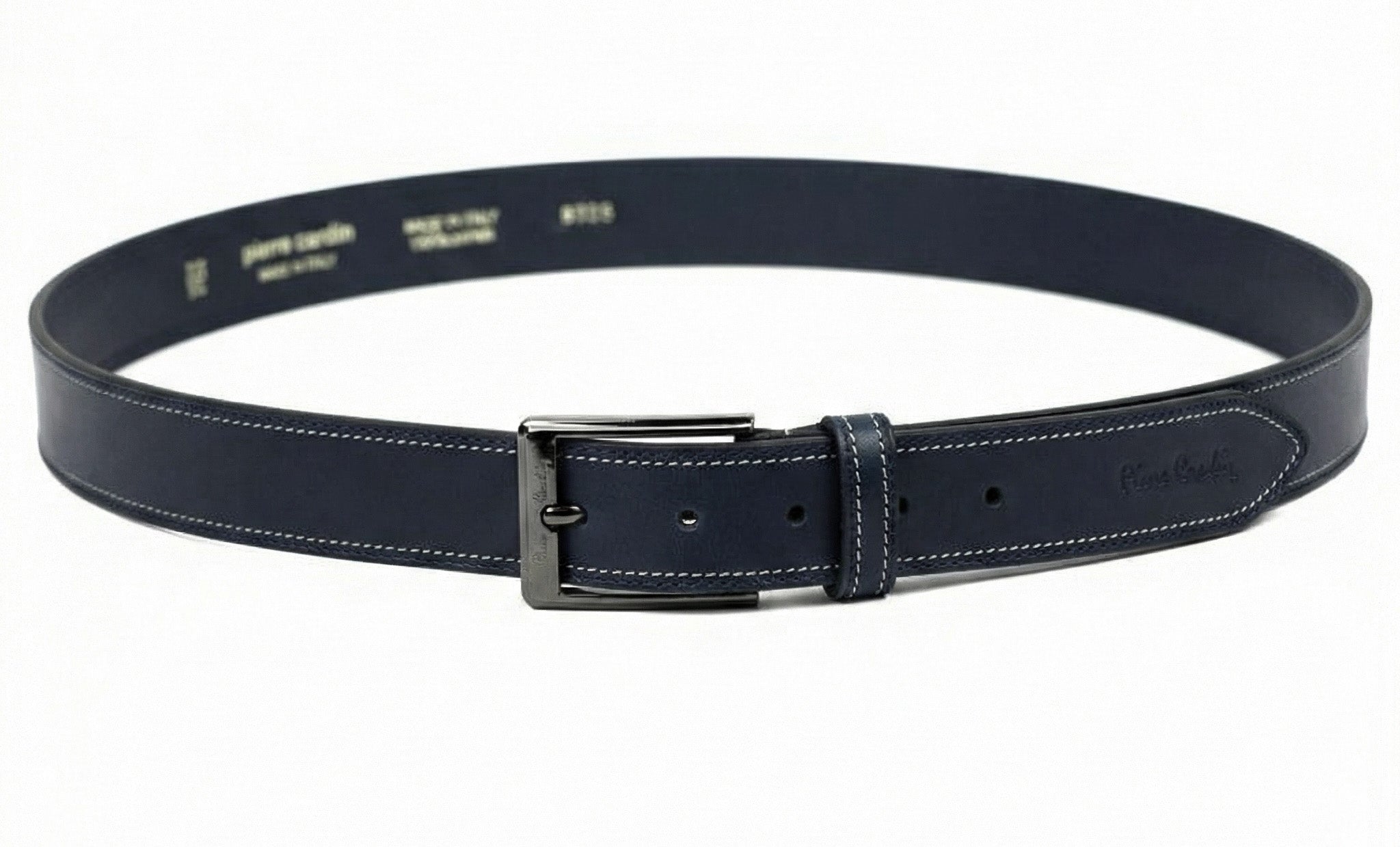 Men's leather belt Pierre Cardin 8055 BLU