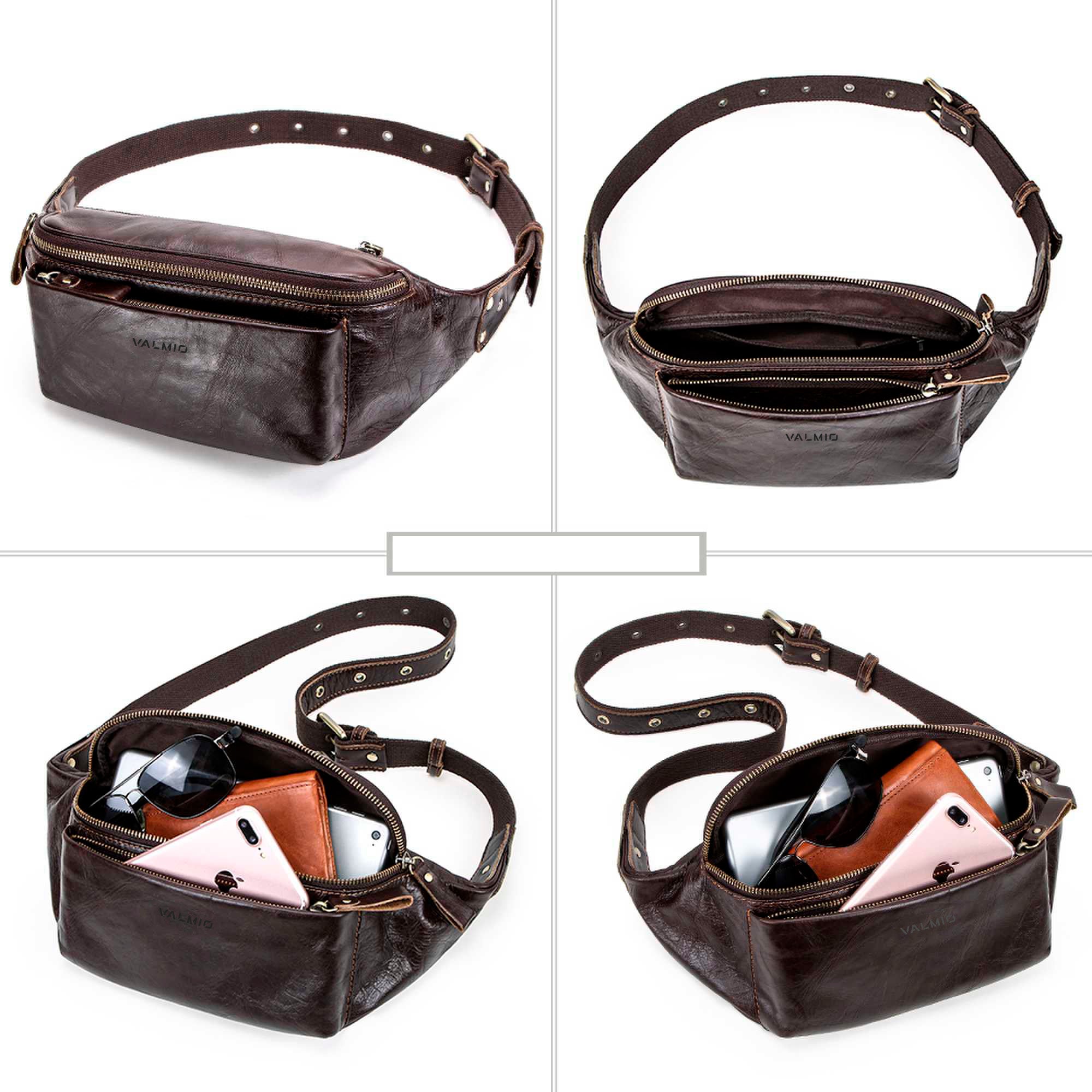 Valmio Rolls Men's Leather Belt Bag