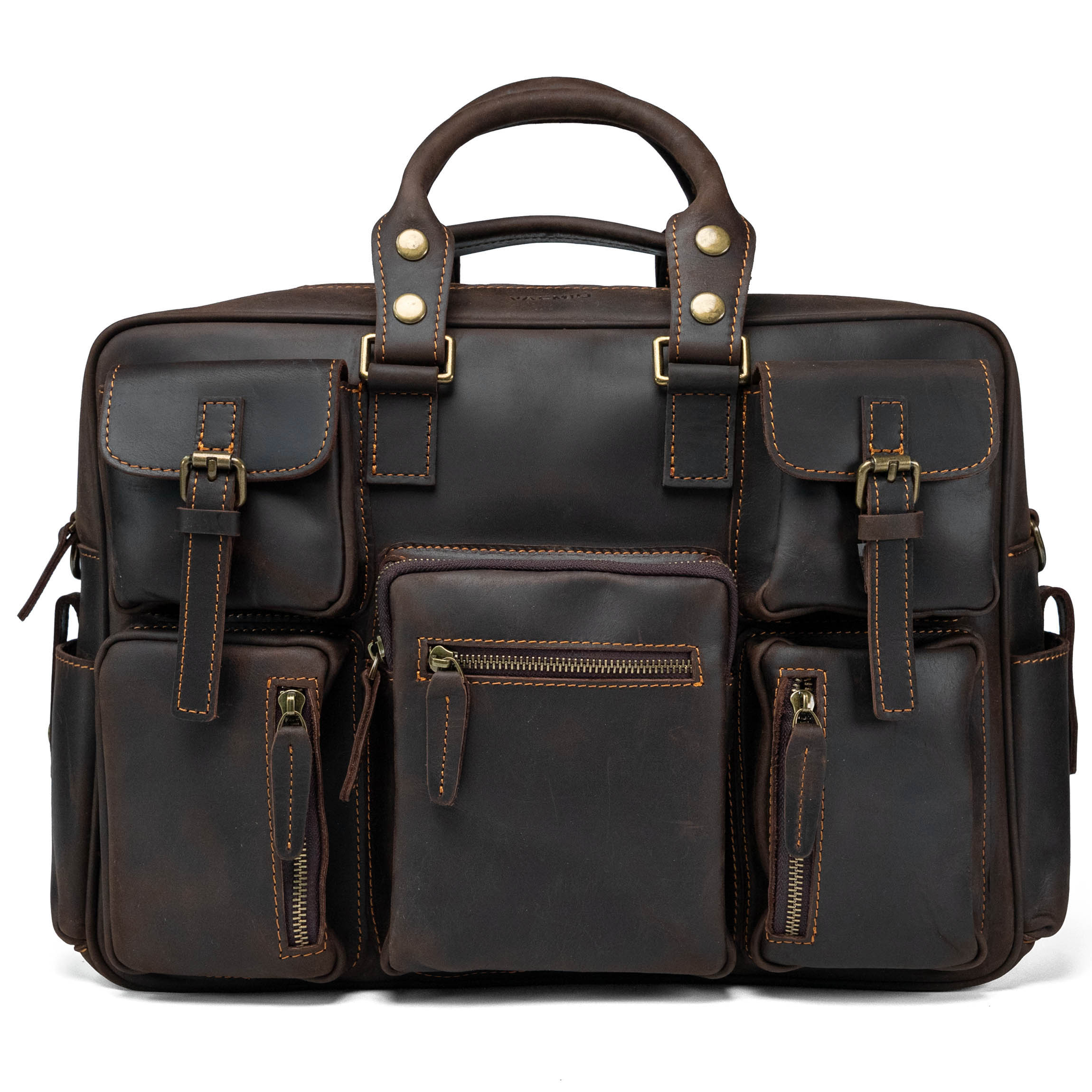 Leather Briefcase Valmio Kensington – Dark Brown