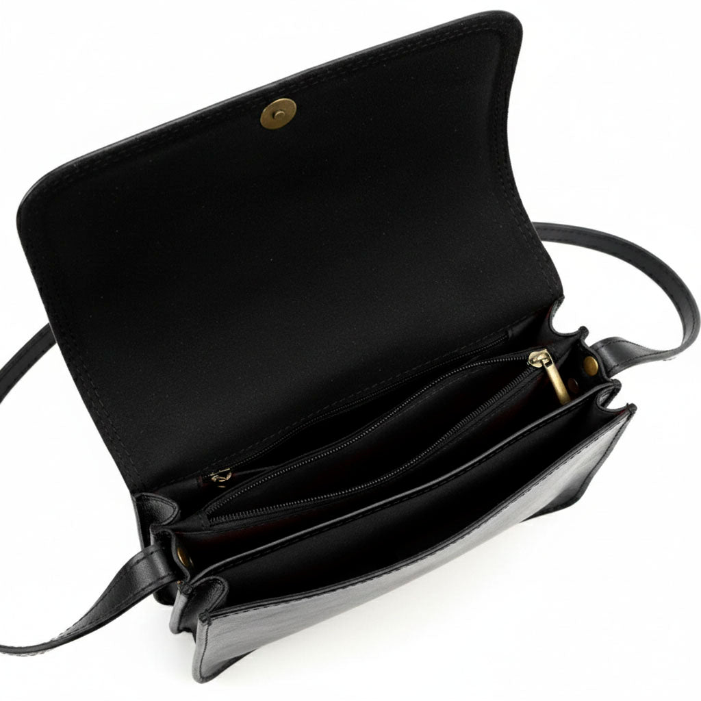 Lederhandtasche für Damen FLORENCE 108 schwarz
