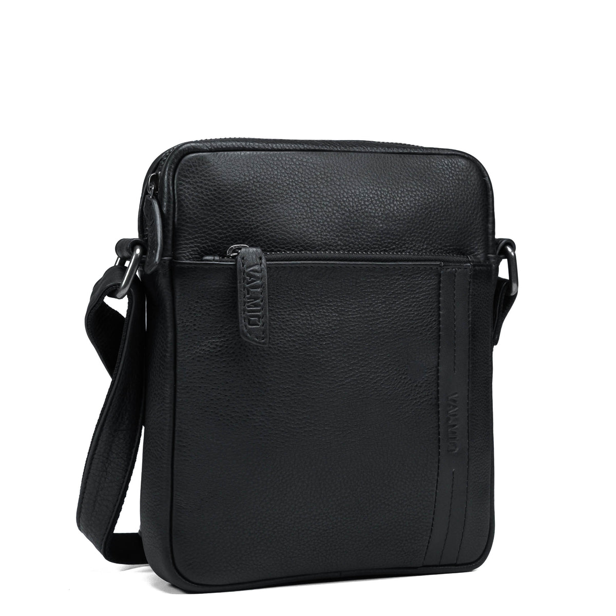 Valmio Lino-L Men's Leather Shoulder Bag – Black