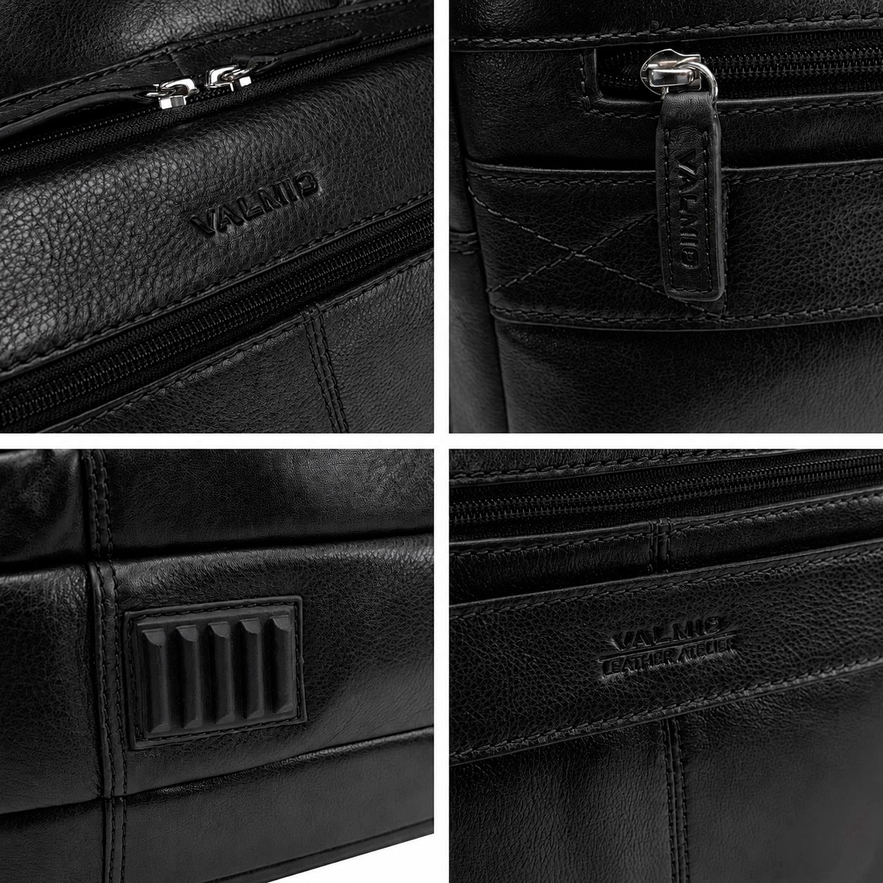 Valmio Vigo Tasche aus echtem Leder Schwarz