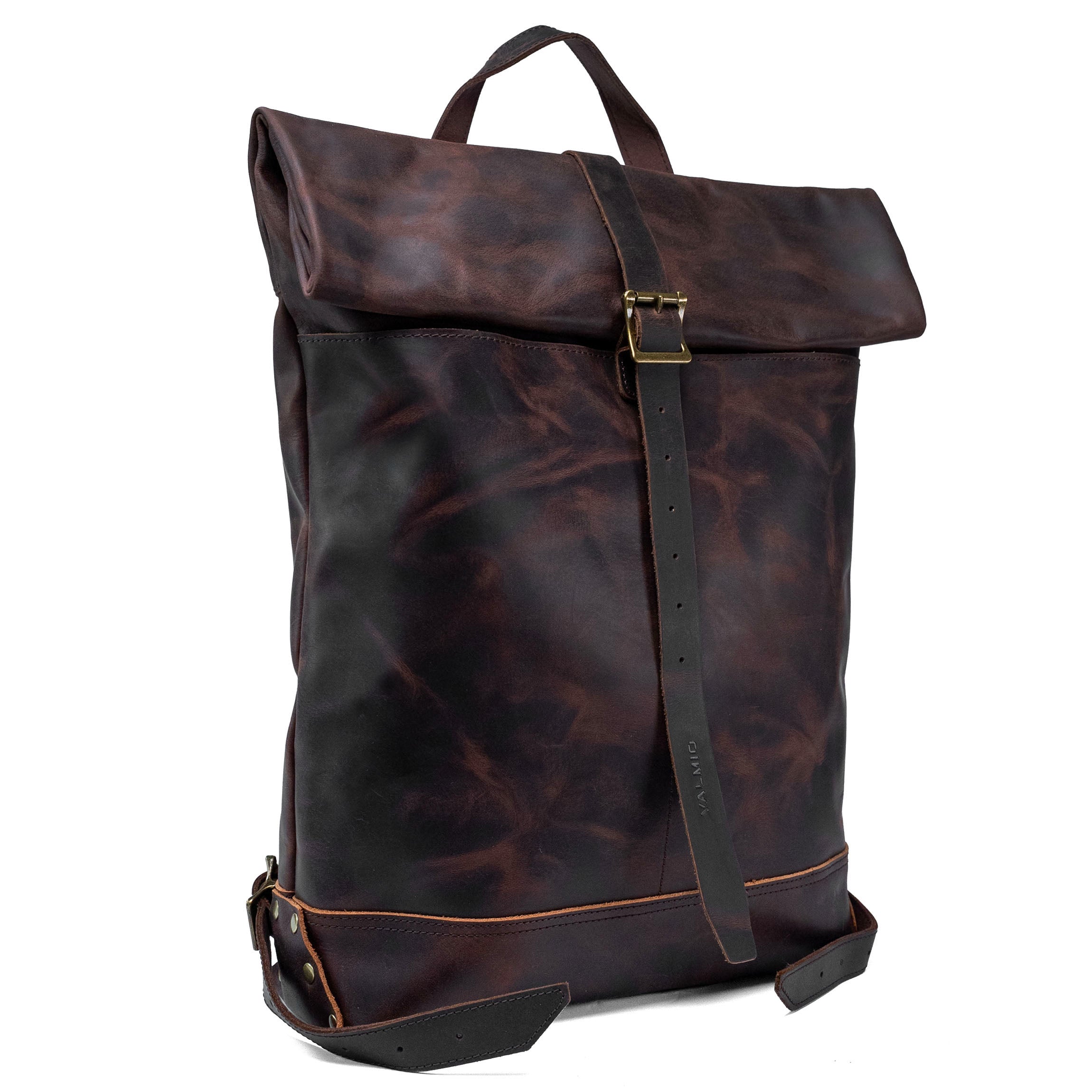 Valmio Astorsen Roll-Top Leder-Rucksack – CRB Braun