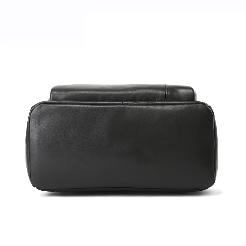 Leder-Rucksack Valmio Calder – Schwarz