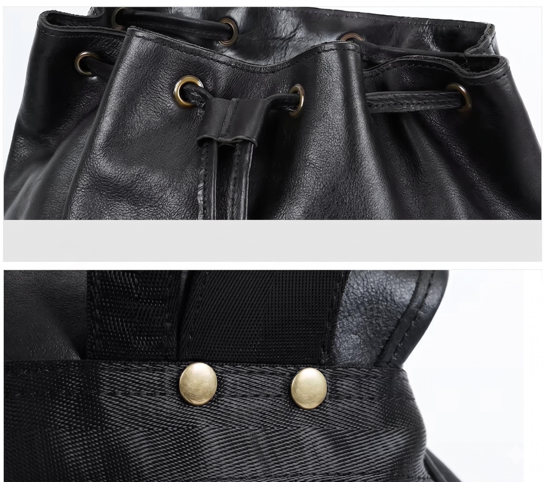 Valmio Norden Leder-Rucksack – schwarz