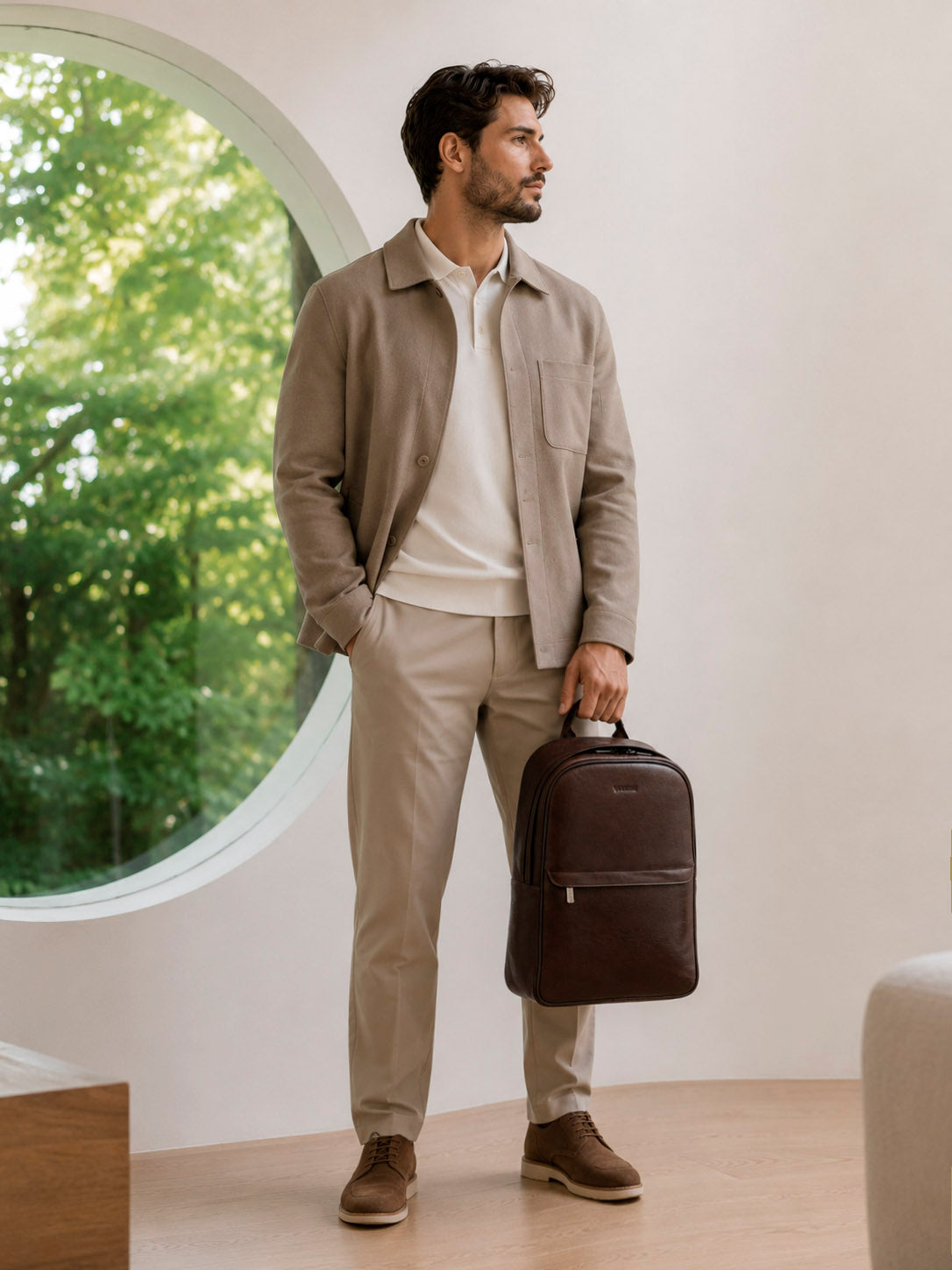 Valmio Borton leather backpack - brown