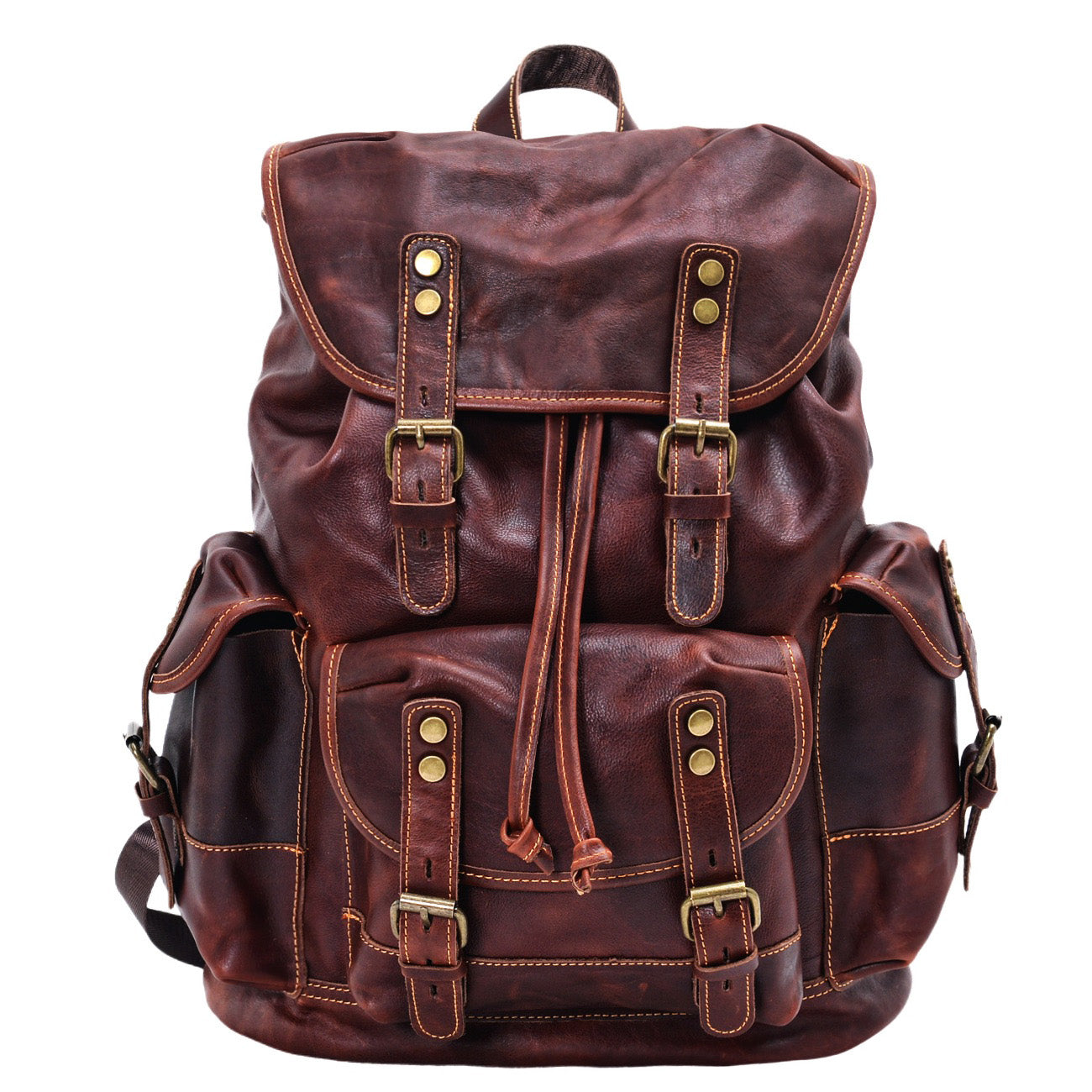 Valmio Norden Leather Backpack - Brown