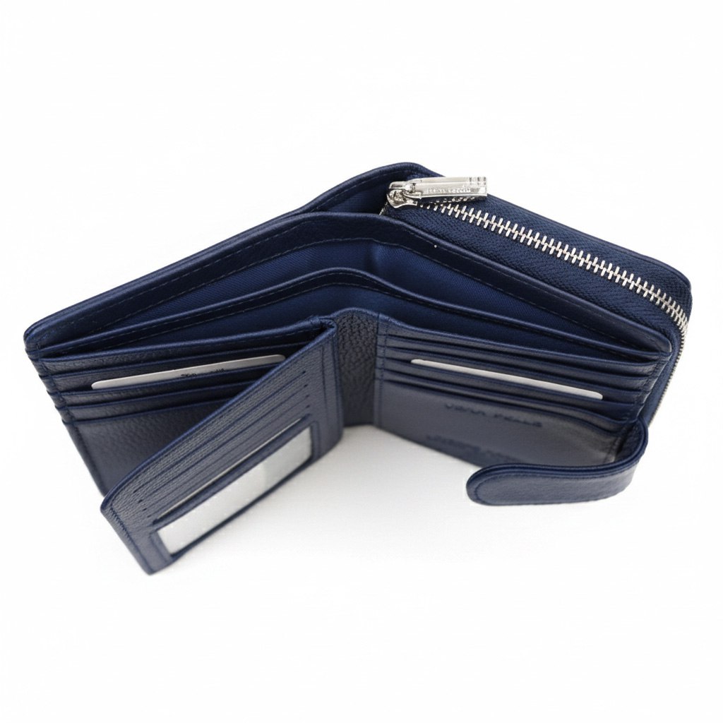Blaue Damenbörse Pierre Cardin.