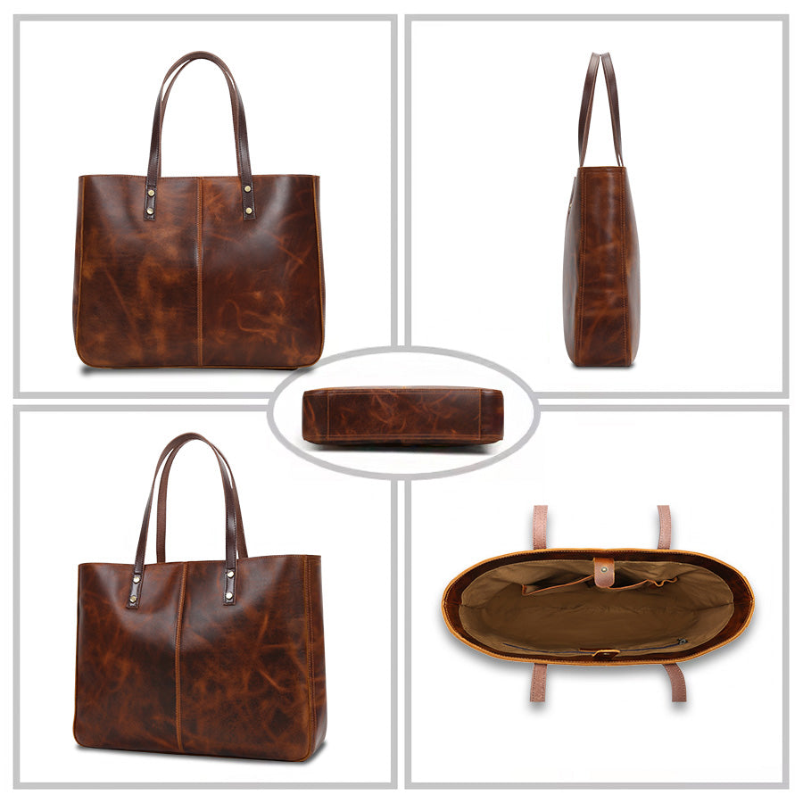 Braune Leder-Shopper Valmio Aurelia