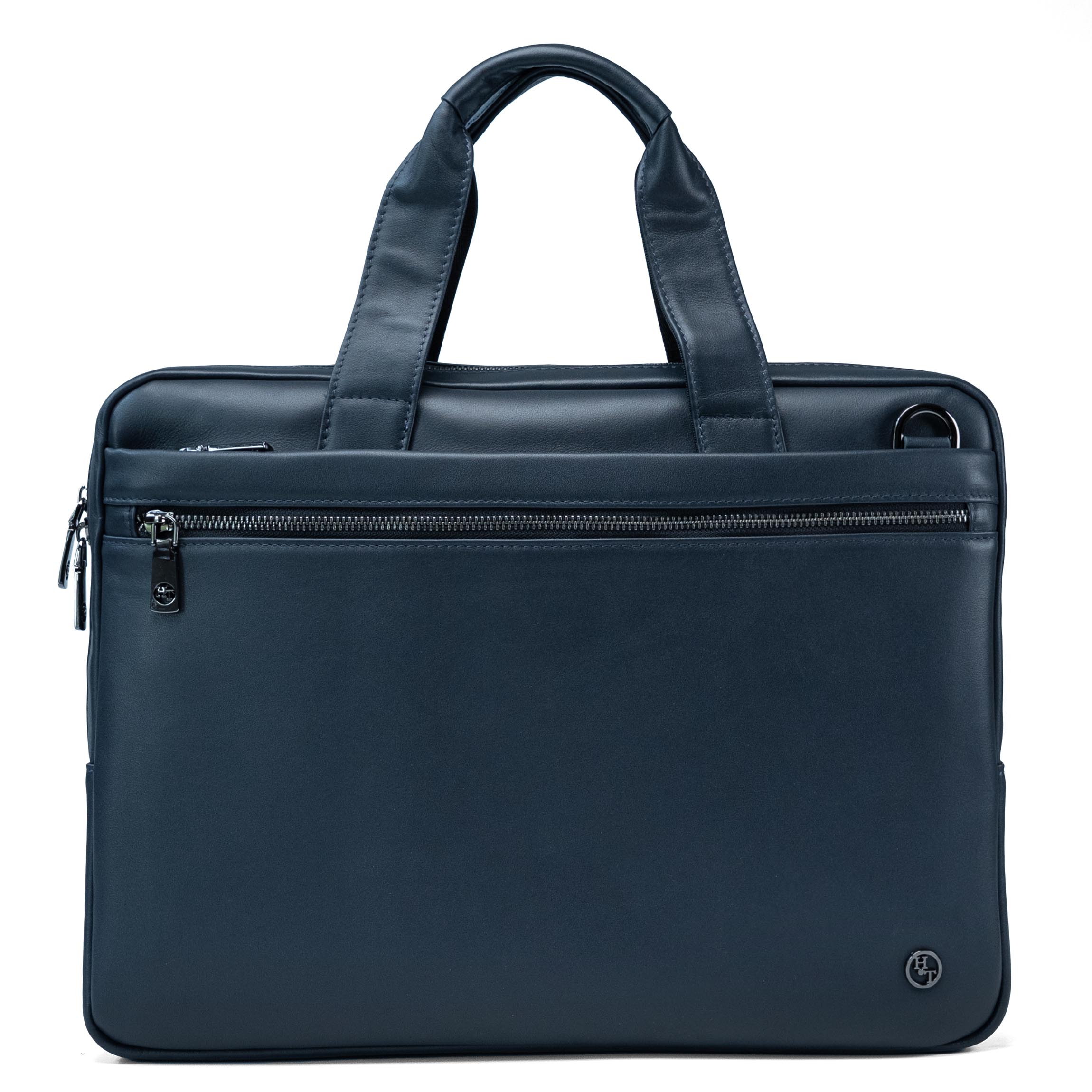 Genry Leder-Laptoptasche - blau