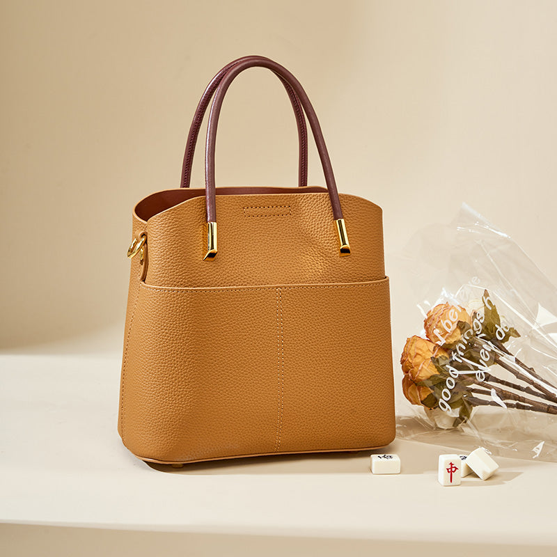 Valmio Karina Leder Damen Tasche - Gelb