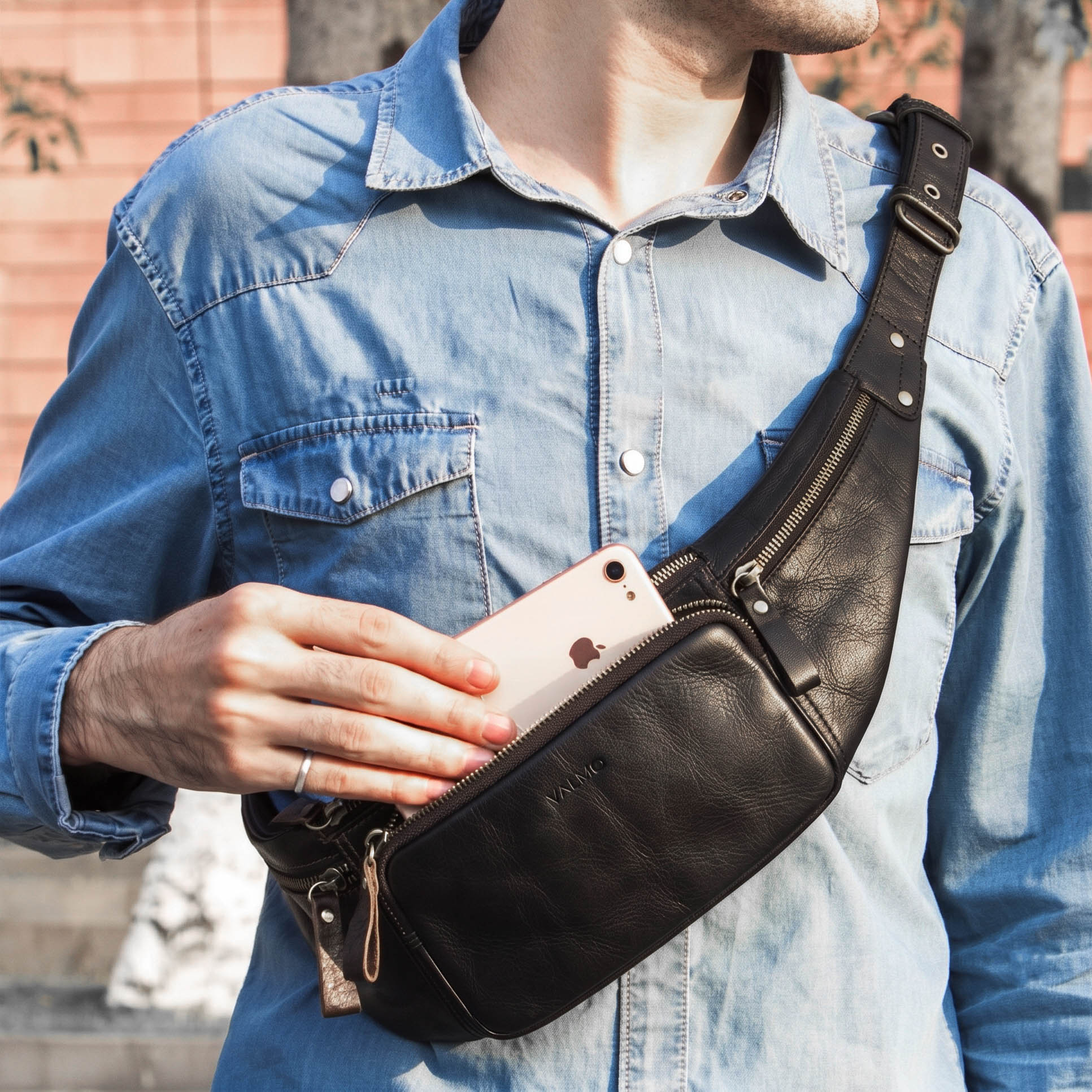 Valmio Marlow Men's Leather Belt Bag