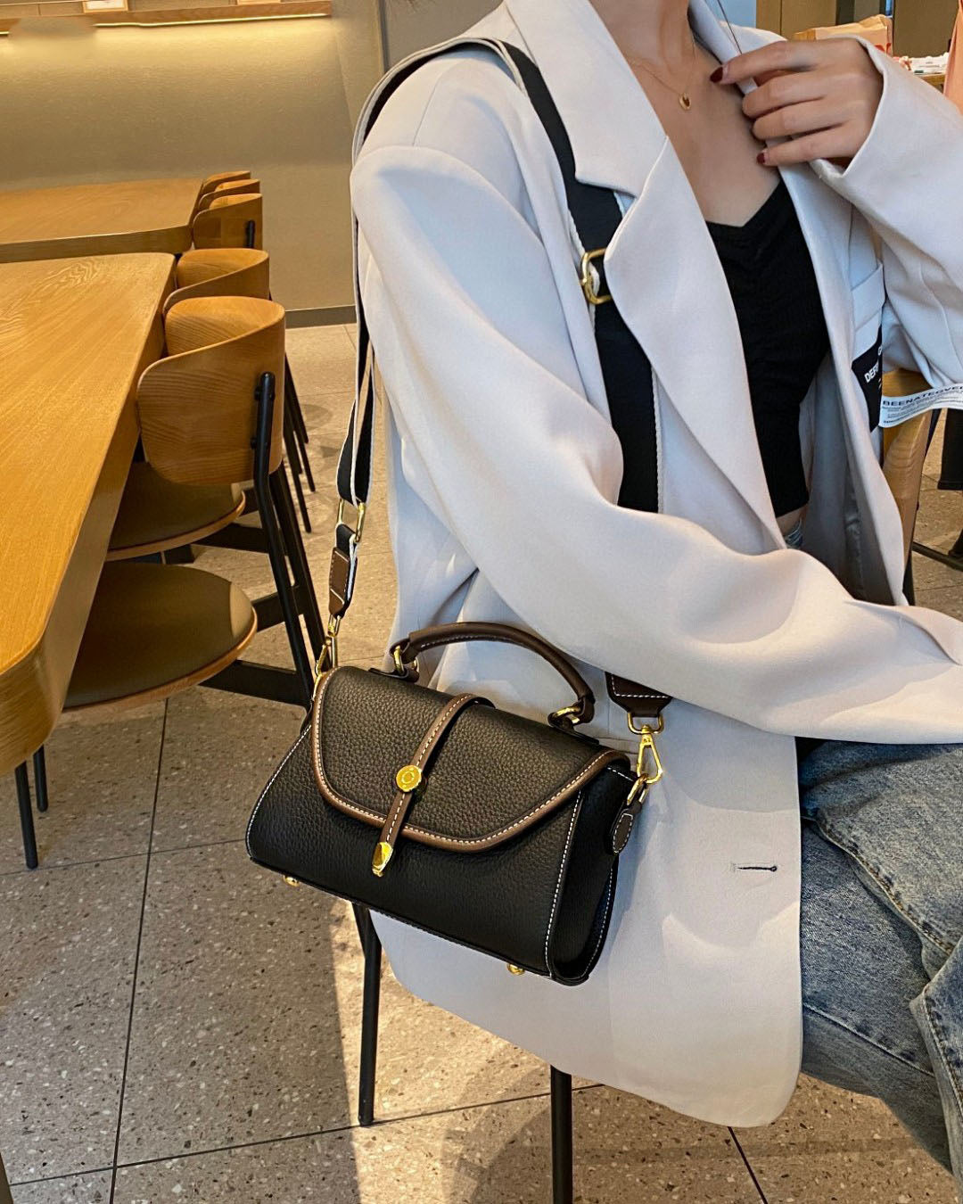 Valmio Galina Leather Women's Bag - Black