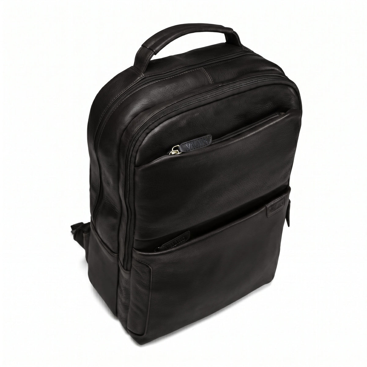 Brown full-grain leather backpack, Valmio Lands model