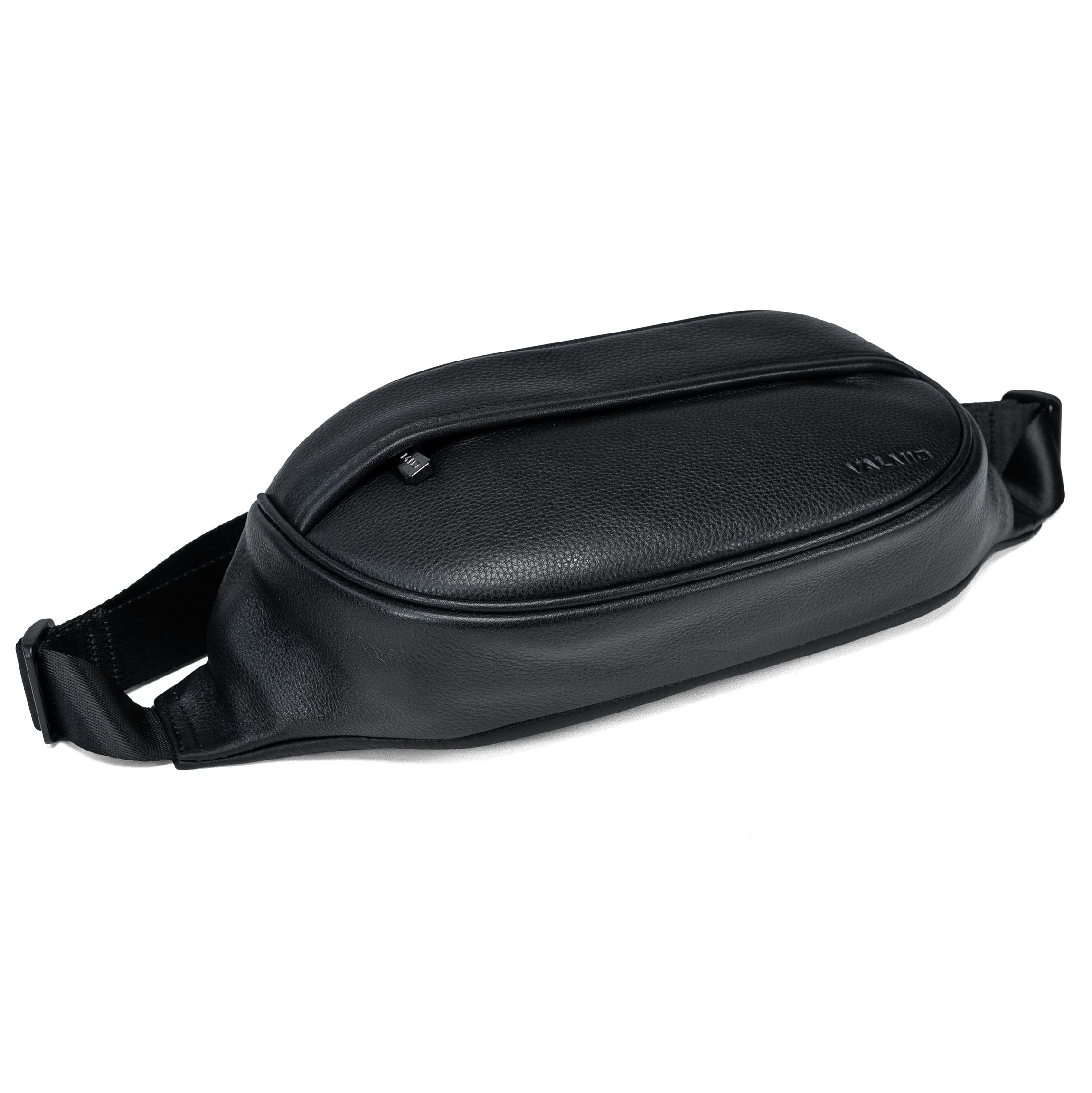 Valmio Base men's leather waist bag - black