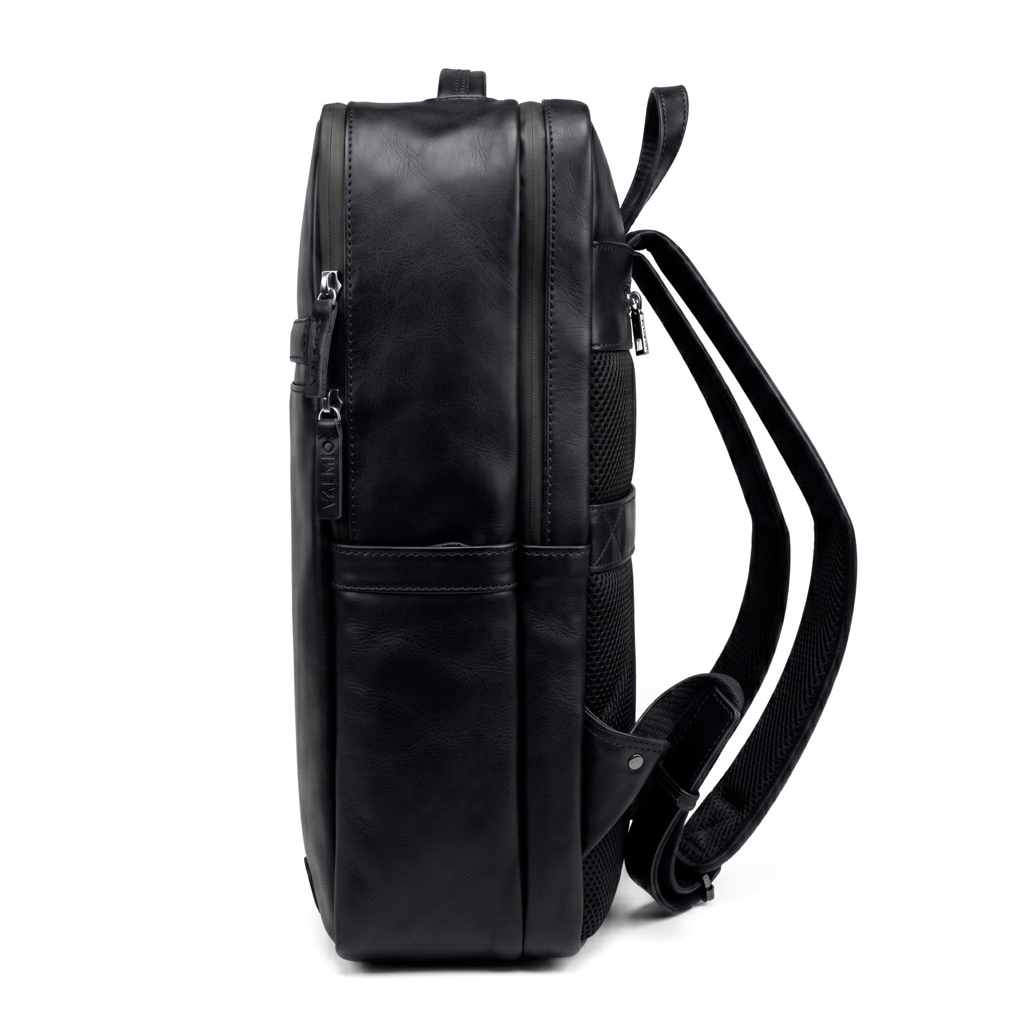 Black Leather Backpack Valmio Hunter