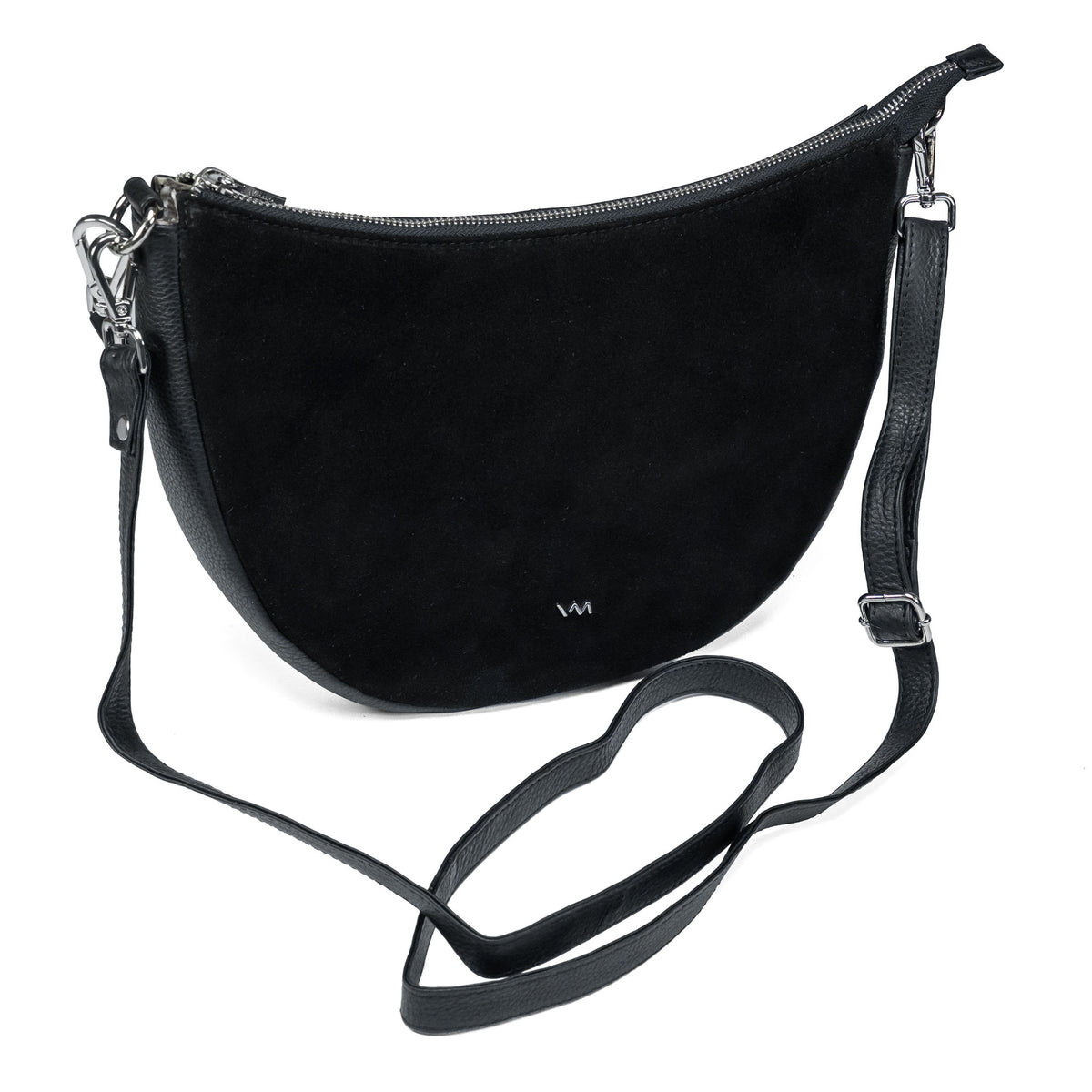 Women's Leather Crossbody Bag Valmio Selena - Black