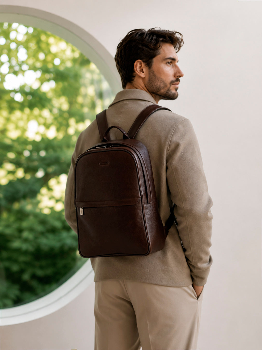 Valmio Borton leather backpack - brown