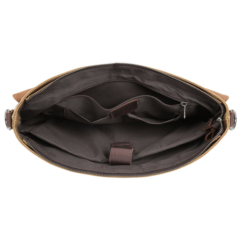 Herren Leder-Aktentasche Valmio Weston – sandkhaki