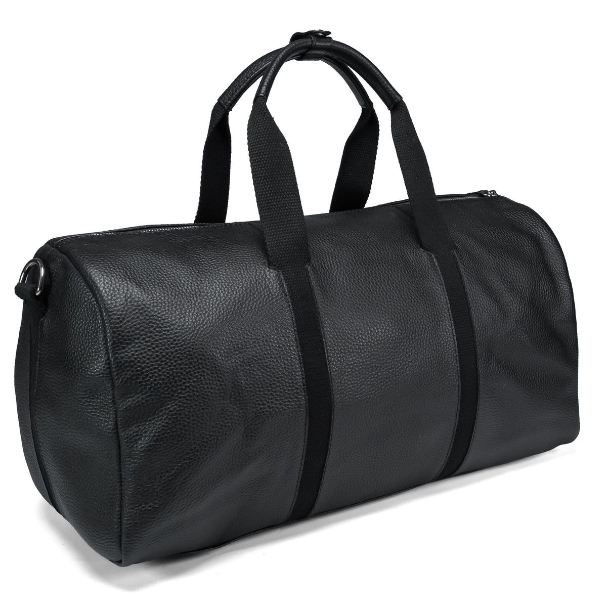 Valmio Comes Leather Travel Bag Black