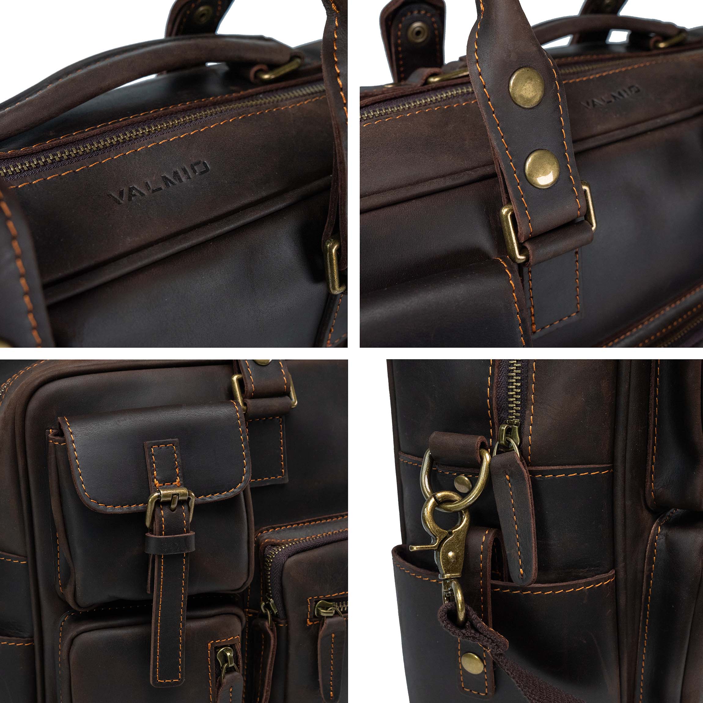 Leather Briefcase Valmio Kensington – Dark Brown