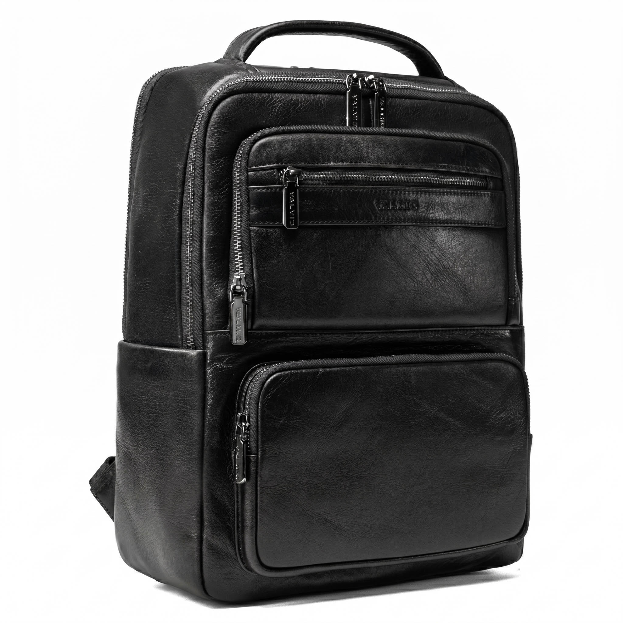 Valmio Kordon luxuriöser Leder-Rucksack - schwarz