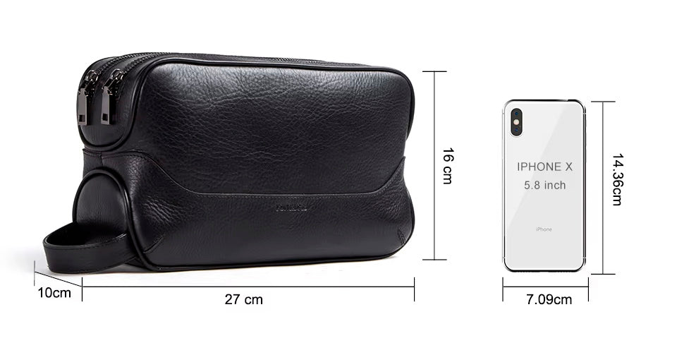 Valmio Boro Leather Toiletry Bag