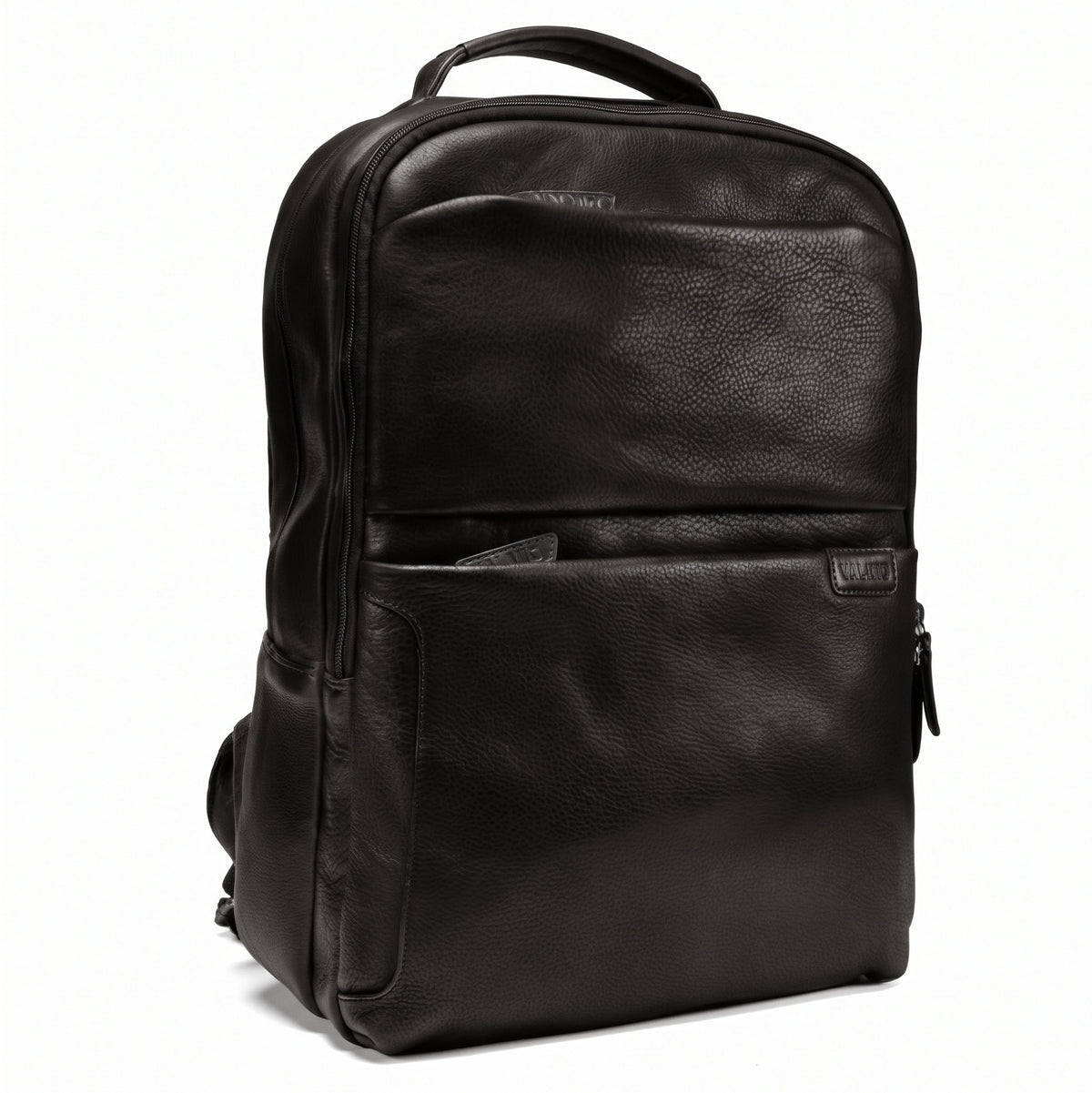 Brown full-grain leather backpack, Valmio Lands model