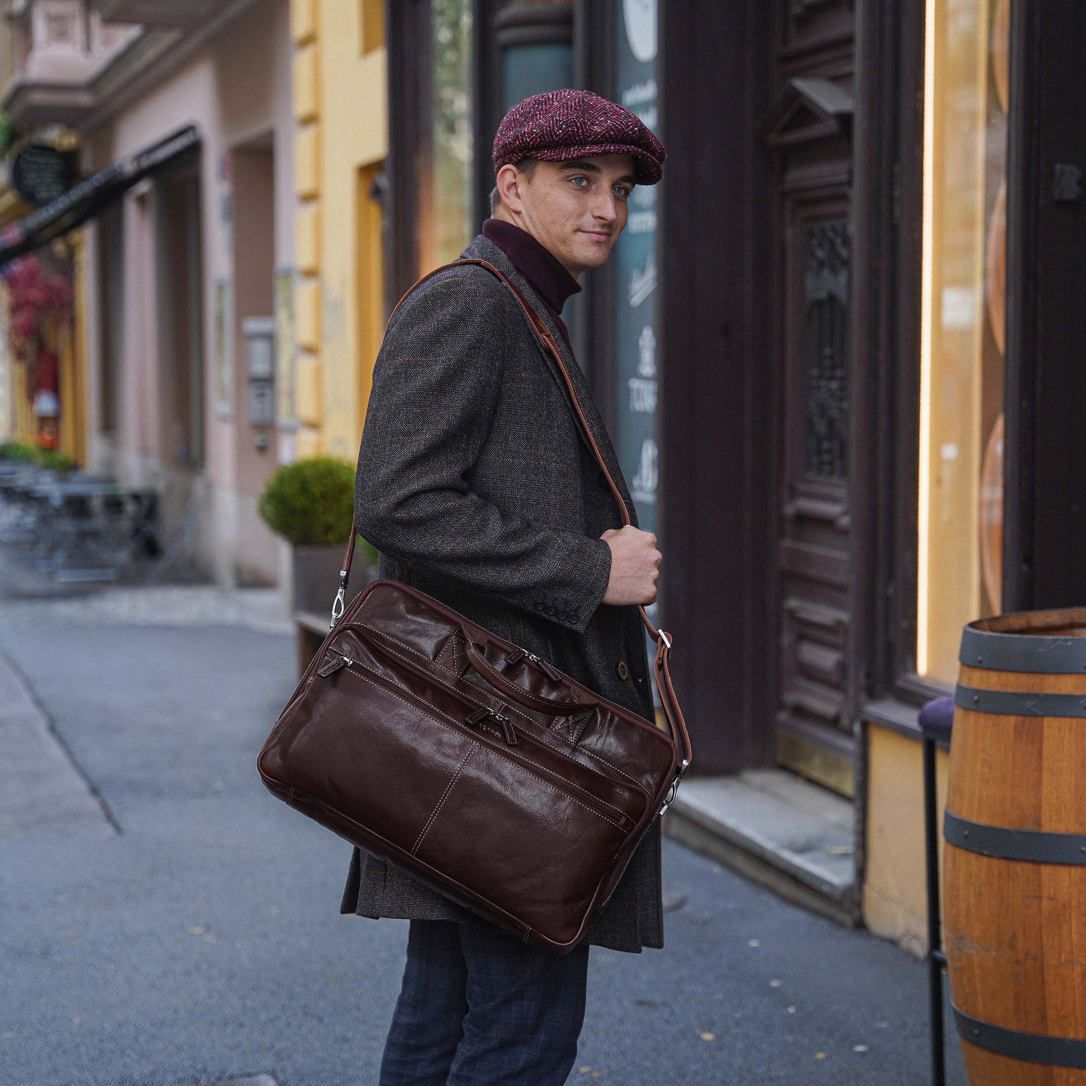 Valmio Vigo Genuine Leather Bag Brown