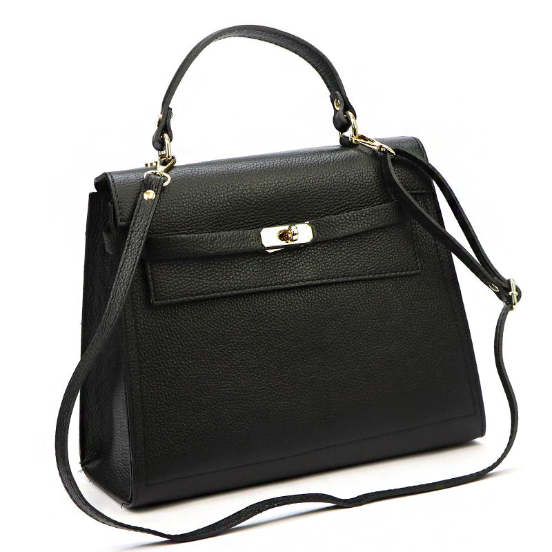 Leather handbag Luka 24-059 Black