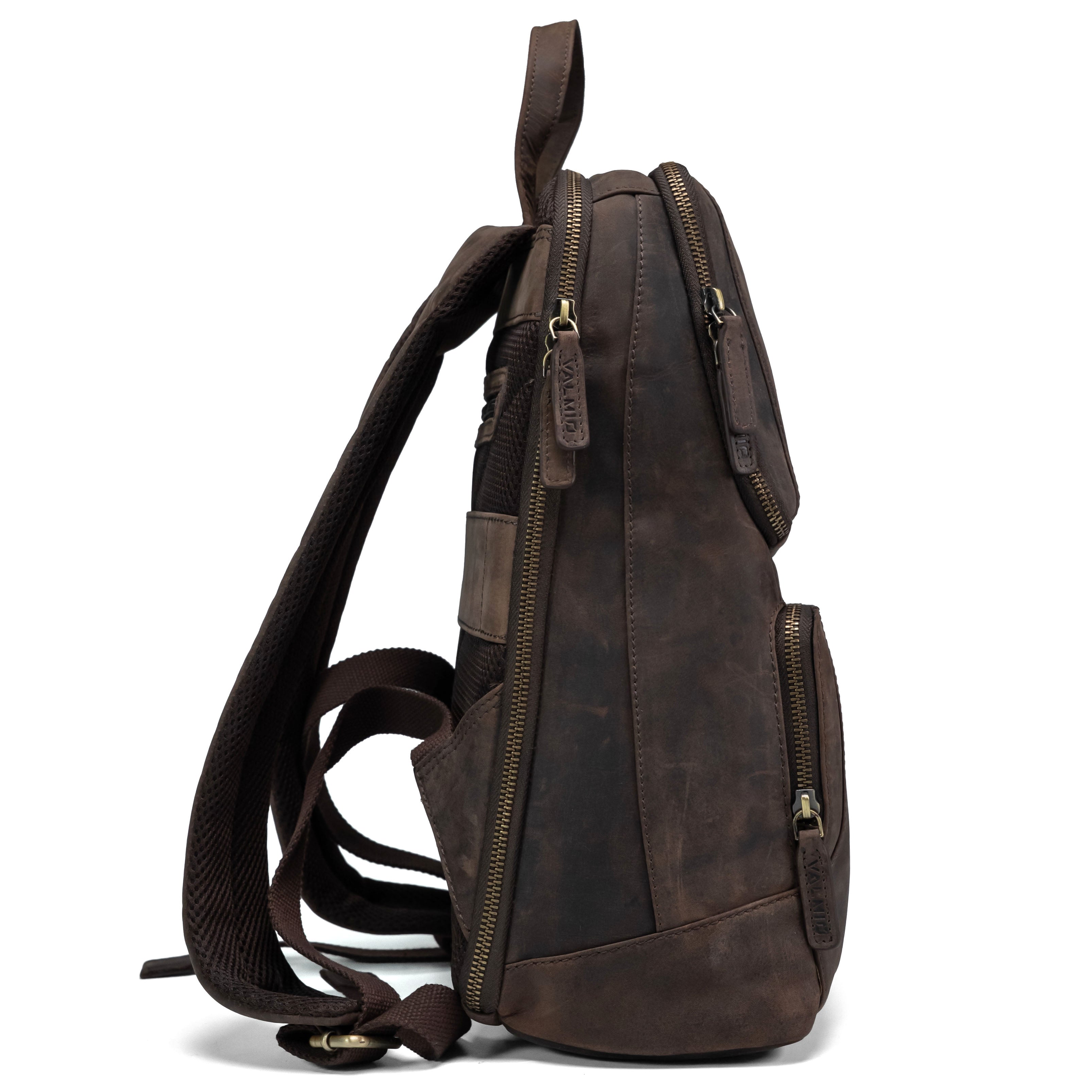 Valmio Apex Leather Backpack Brown