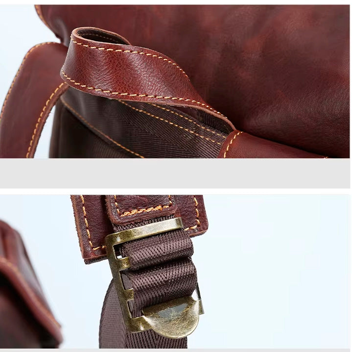 Valmio Norden Leather Backpack - Brown