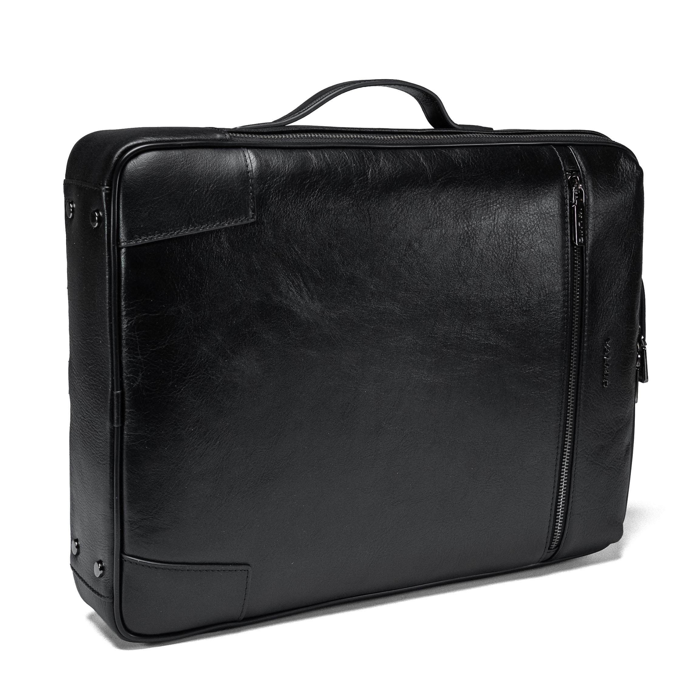 Luxury Leather Backpack-Bag Valmio Ardent - black