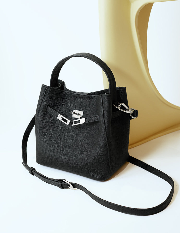 Valmio Lonira leather women's handbag - black