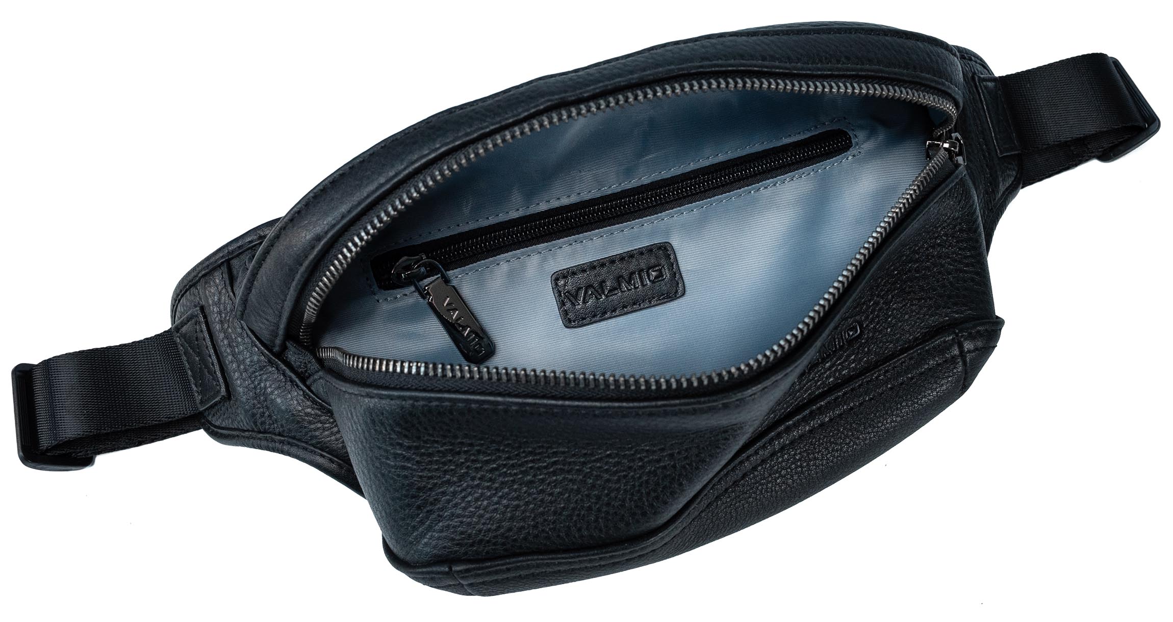 Valmio Stilor black men's leather waist bag