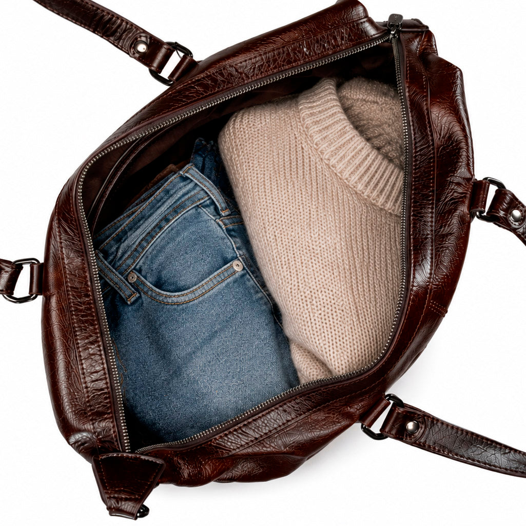 Valmio Kane leather travel bag - brown