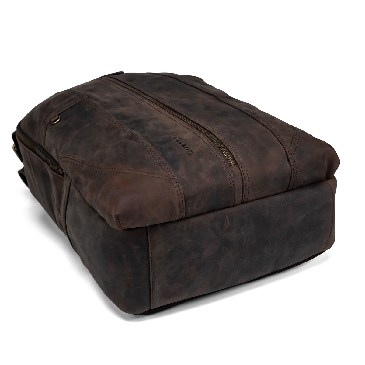 Valmio Gale Leather Backpack Brown