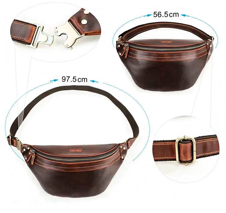 Men's Leather Belt Bag Crost