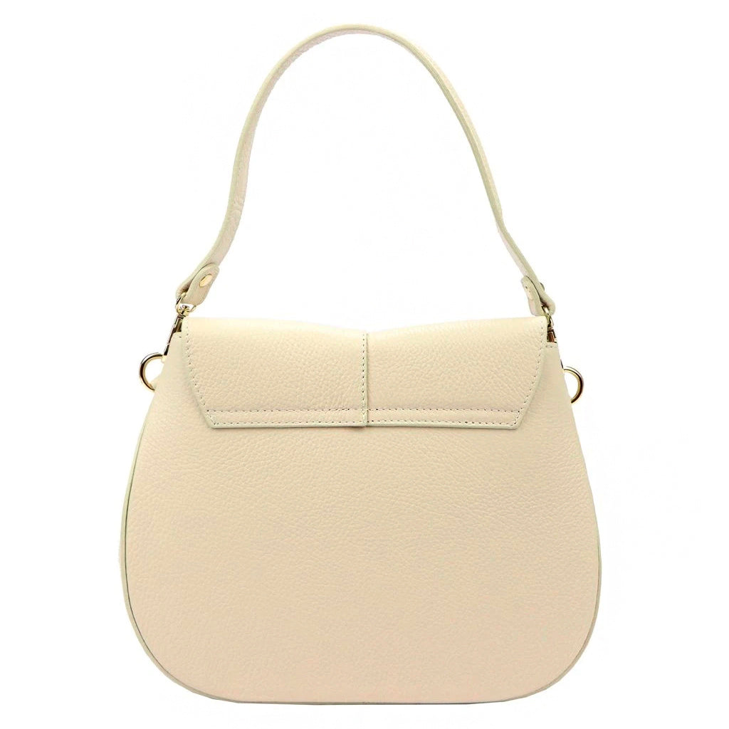 Leather women's handbag LUKA 24-033 Beige